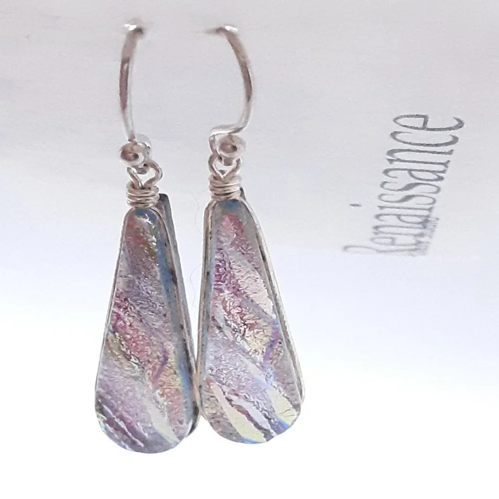 CLOSET SALE!!    New Multicolored Dichroic Glass Earrings - Picture 7 of 16